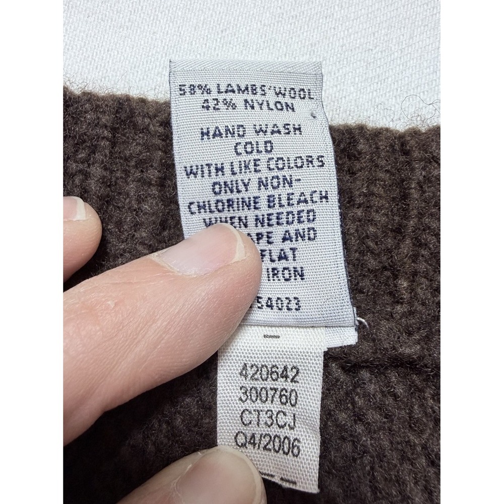 Gap Cardigan Sweater Women Large Brown Lambswool Dolman V-Neck Cropped - Picture 6 of 8